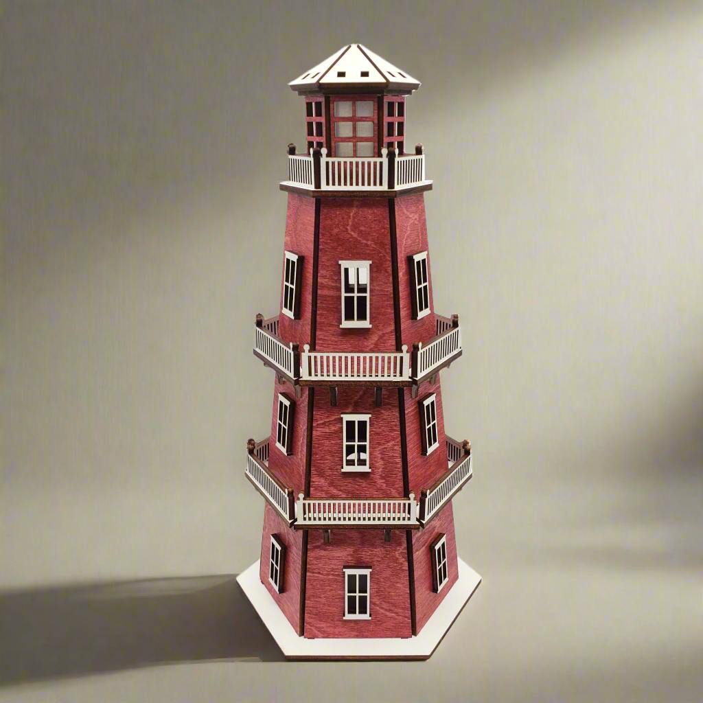 Premium Finish Lighthouse (11") w/LED Beacon Light