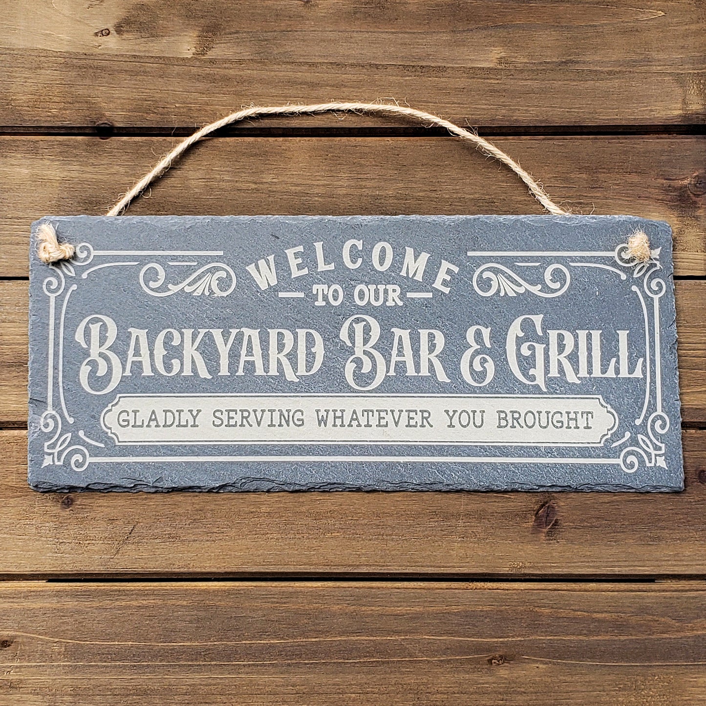 Backyard Bar & Grill - Slate Sign