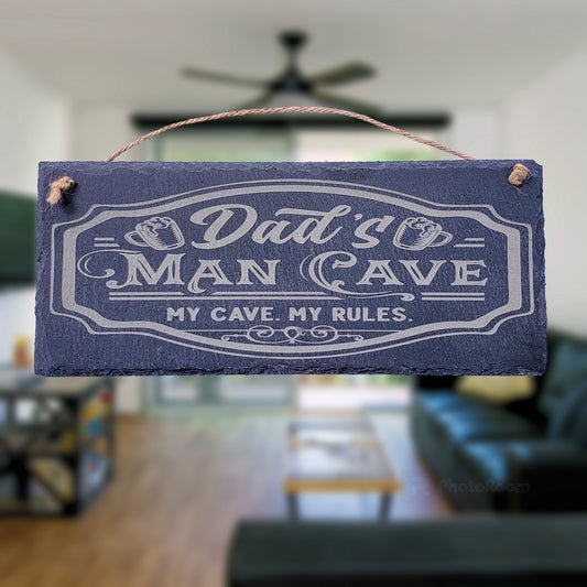 Dad's Man Cave - Slate Sign