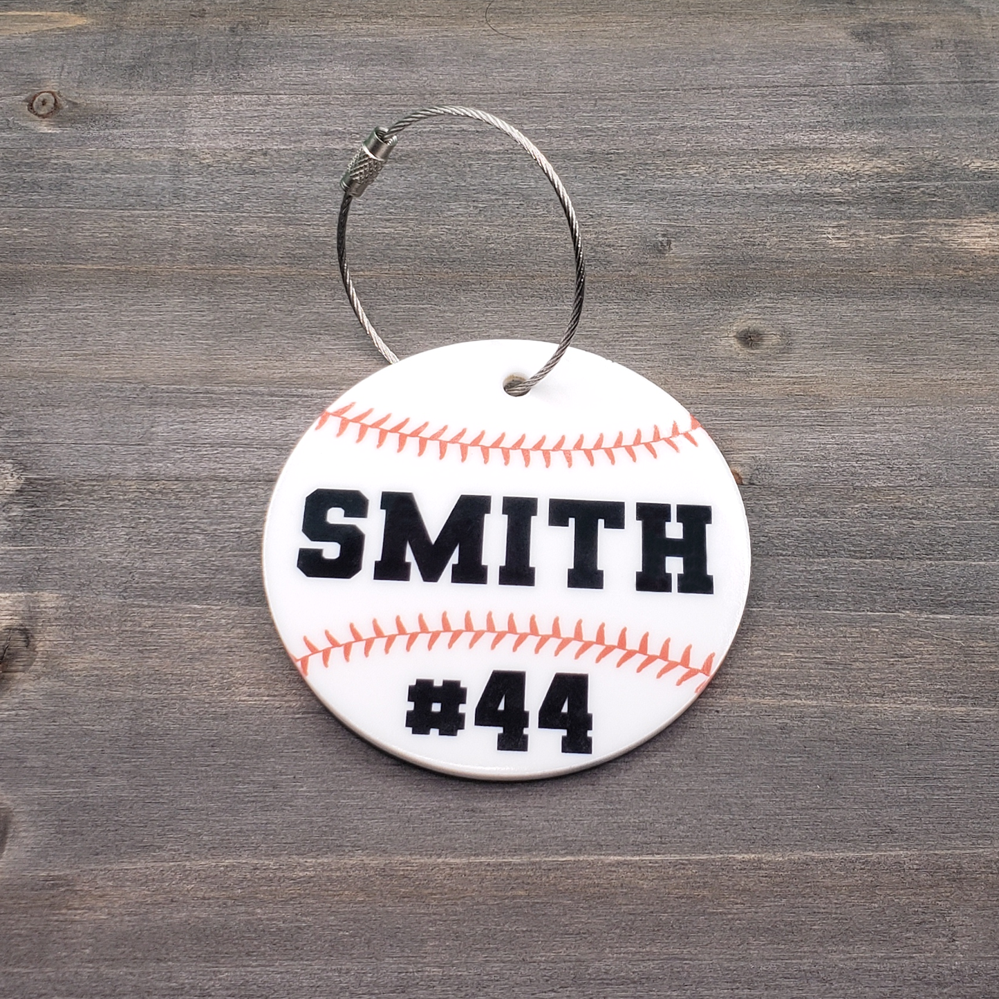 Baseball / Softball Bag Tag - Acrylic - Personalized