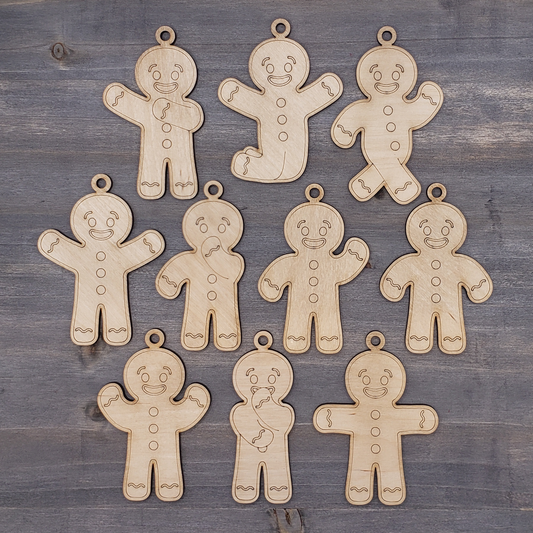 Mini Gingerbread Ornaments - Set #1 - Men
