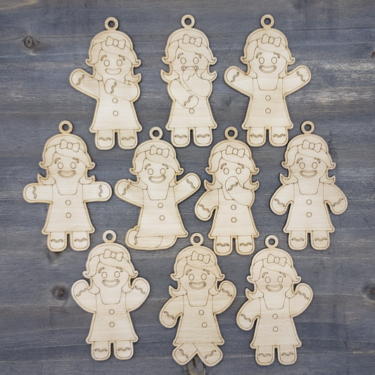 Mini Gingerbread Ornaments - Set #2 - Women