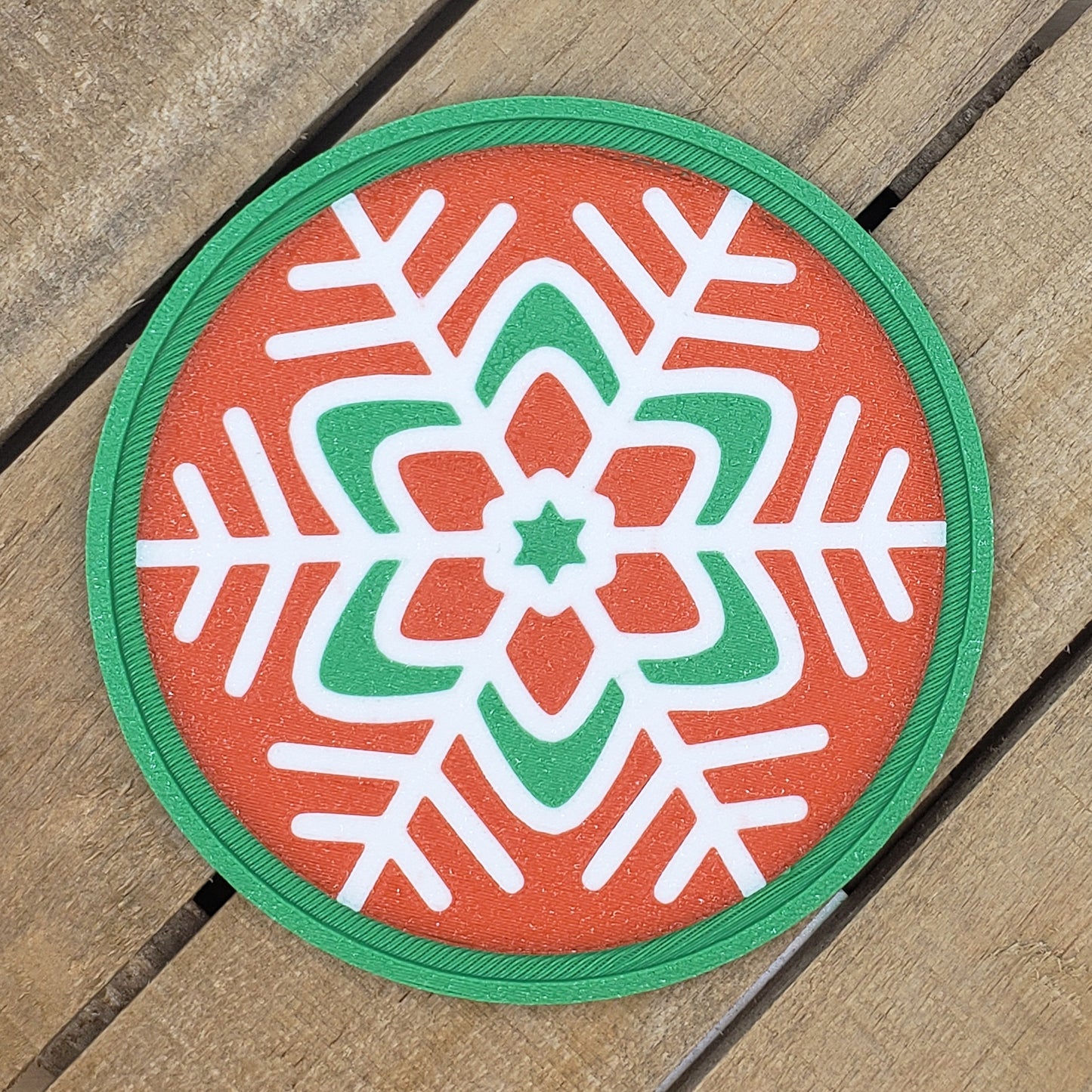 Christmas Snowflake Drink Coasters - Round - Set of 4