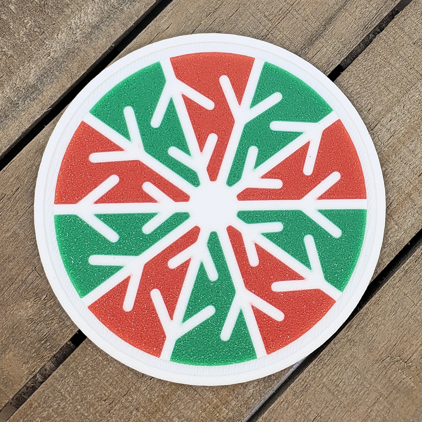 Christmas Snowflake Drink Coasters - Round - Set of 4