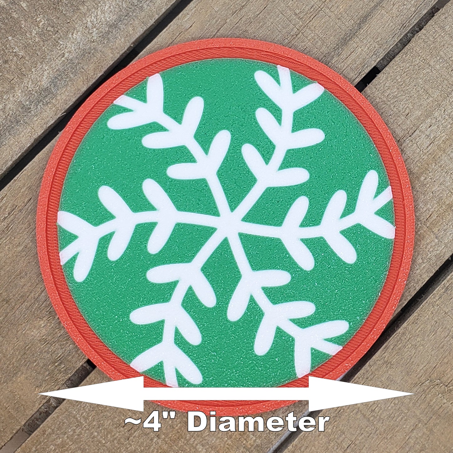 Christmas Snowflake Drink Coasters - Round - Set of 4