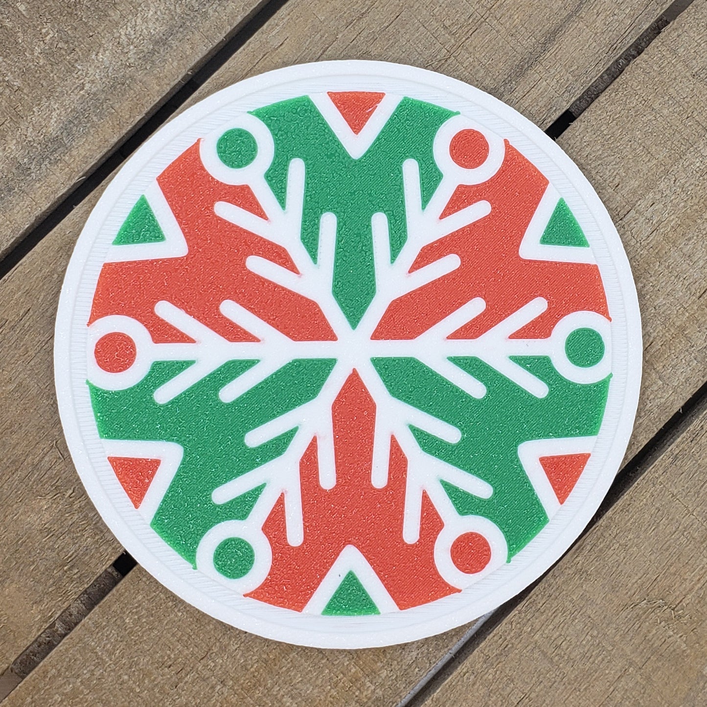 Christmas Snowflake Drink Coasters - Round - Set of 4