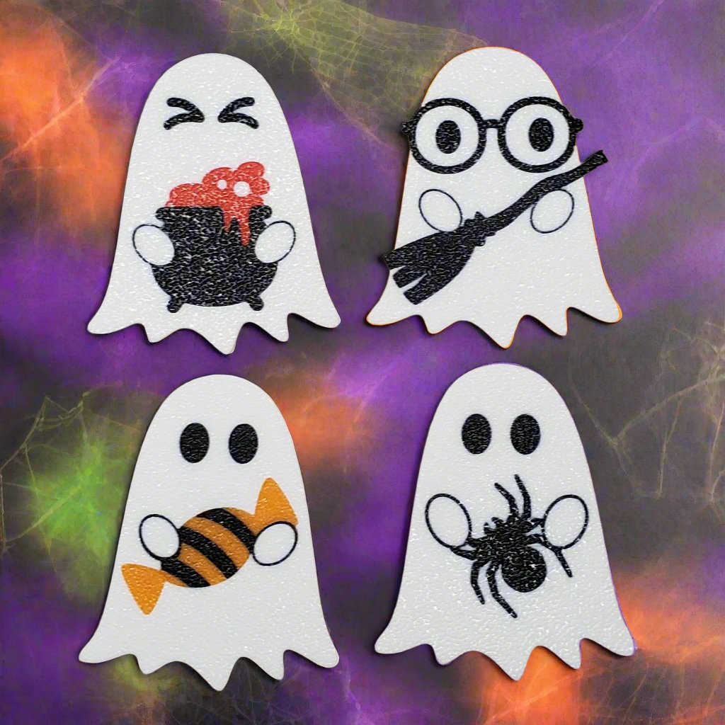 Halloween Ghost Magnets - Style Set B - Set of 4