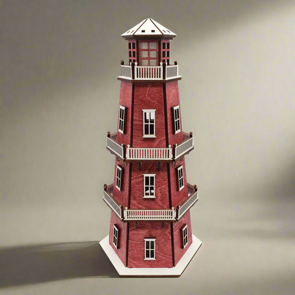 Premium Finish Lighthouse (11") w/LED Beacon Light