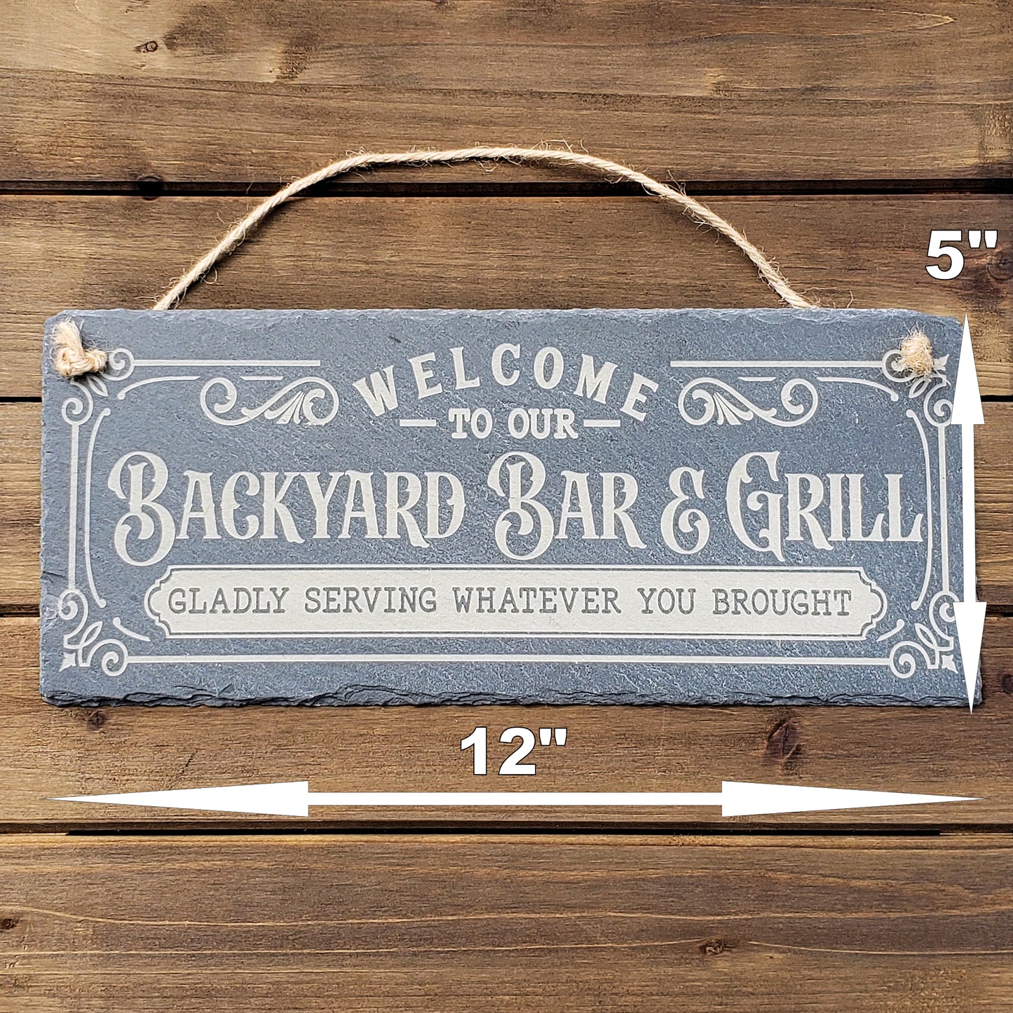 Backyard Bar & Grill - Slate Sign