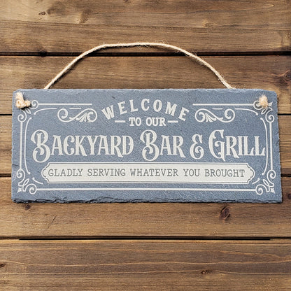 Backyard Bar & Grill - Slate Sign