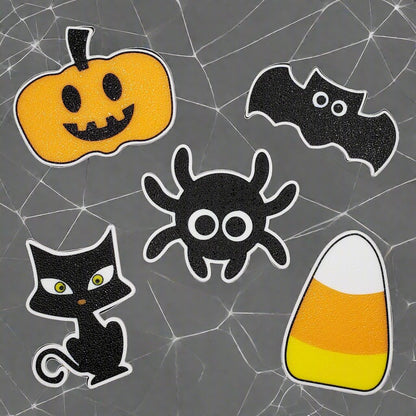 Halloween Magnets - Cat, Bat, Pumpkin Jack-O-Lantern, Spider & Candy Corn