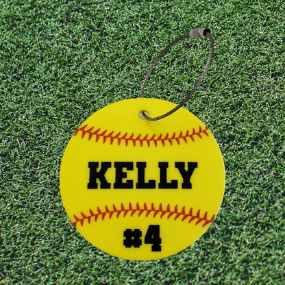 Softball Bag Tag - Acrylic - Personalized