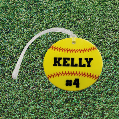 Softball Bag Tag - Acrylic - Personalized