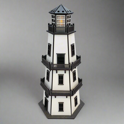 Premium Finish Lighthouse (11") w/LED Beacon Light