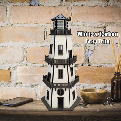 Premium Finish Lighthouse (Medium 11") w/LED Beacon Light