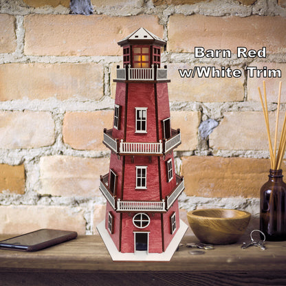 Premium Finish Lighthouse (Medium 11") w/LED Beacon Light