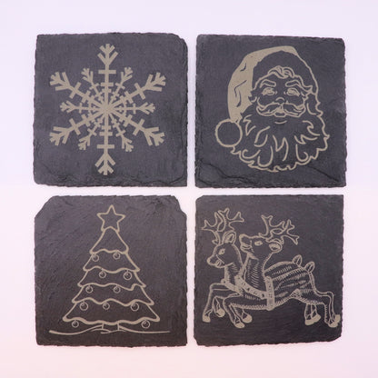 Slate Drink Coaster Set (4) - Christmas