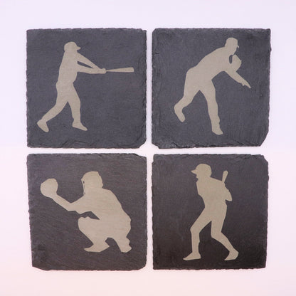 Slate Drink Coaster Set (4) - Baseball