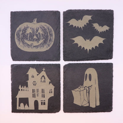 Slate Drink Coaster Set (4) - Halloween