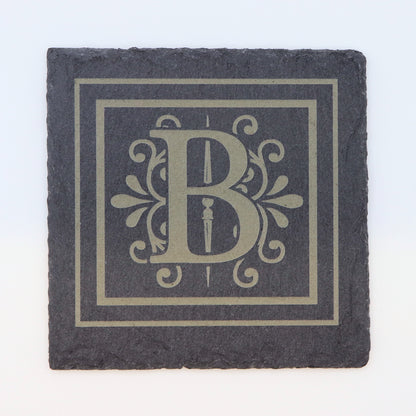 Slate Drink Coaster Set (4) - Custom Monogram