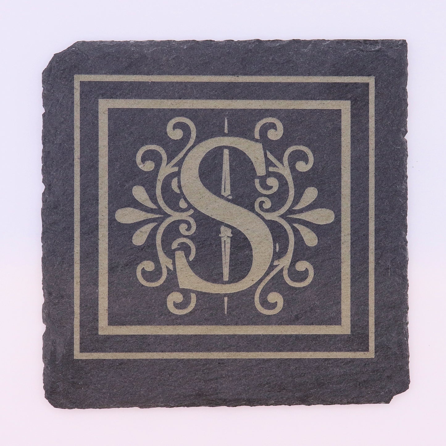 Slate Drink Coaster Set (4) - Custom Monogram