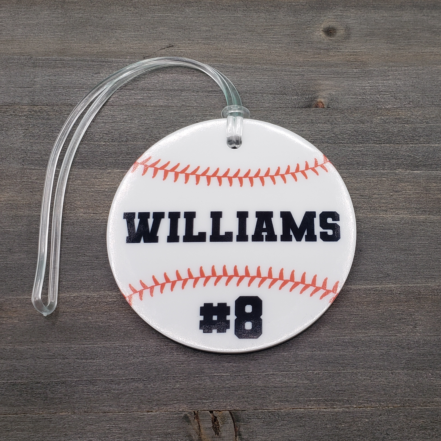 Baseball / Softball Bag Tag - Acrylic - Personalized