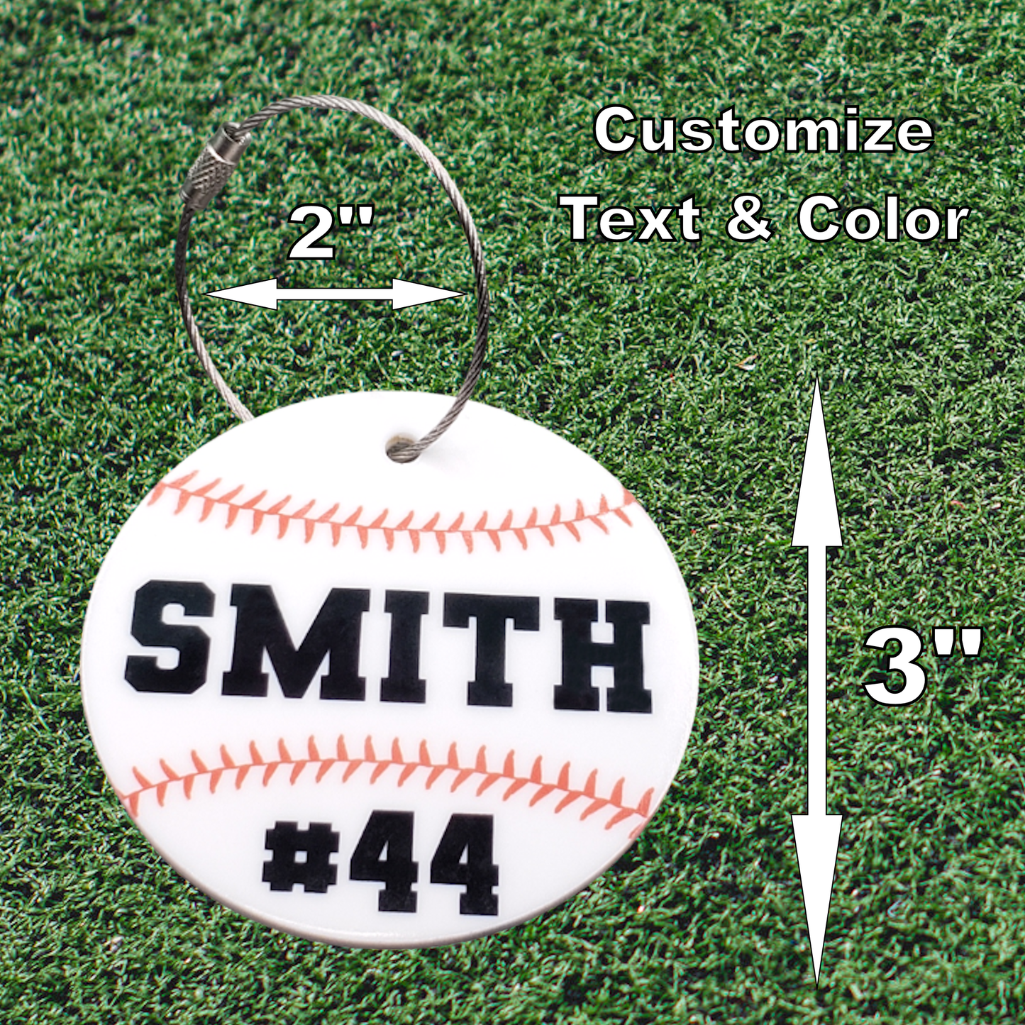 Baseball / Softball Bag Tag - Acrylic - Personalized