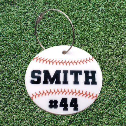 Baseball / Softball Bag Tag - Acrylic - Personalized