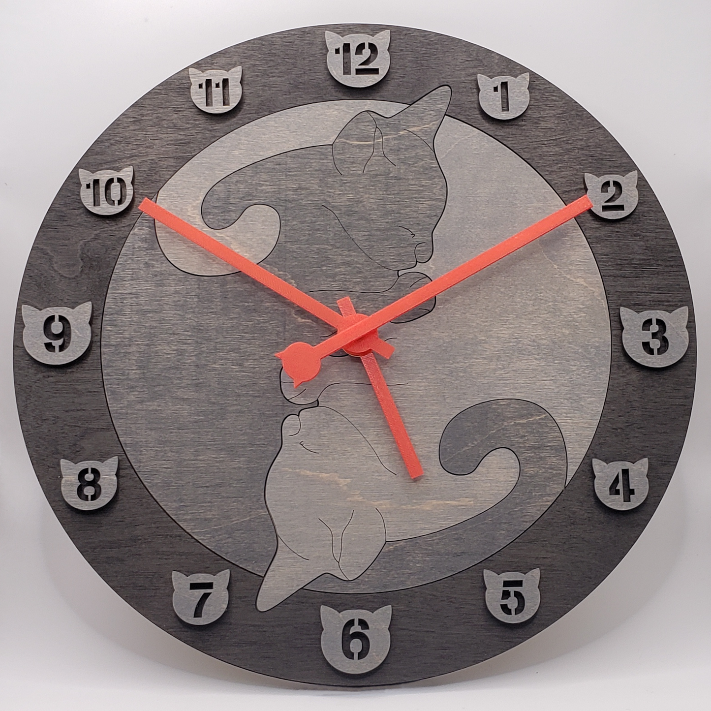 Cat Wall Clock - Black/Dark Gray/Light Gray