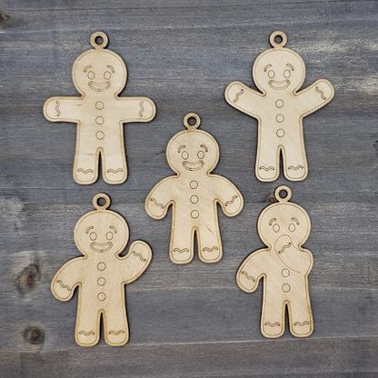 Mini Gingerbread Ornaments - Set #1 - Men