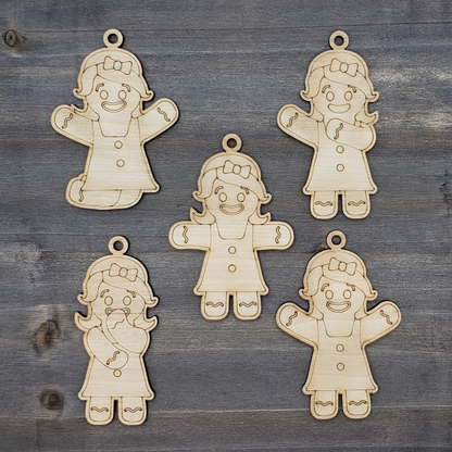 Mini Gingerbread Ornaments - Set #2 - Women