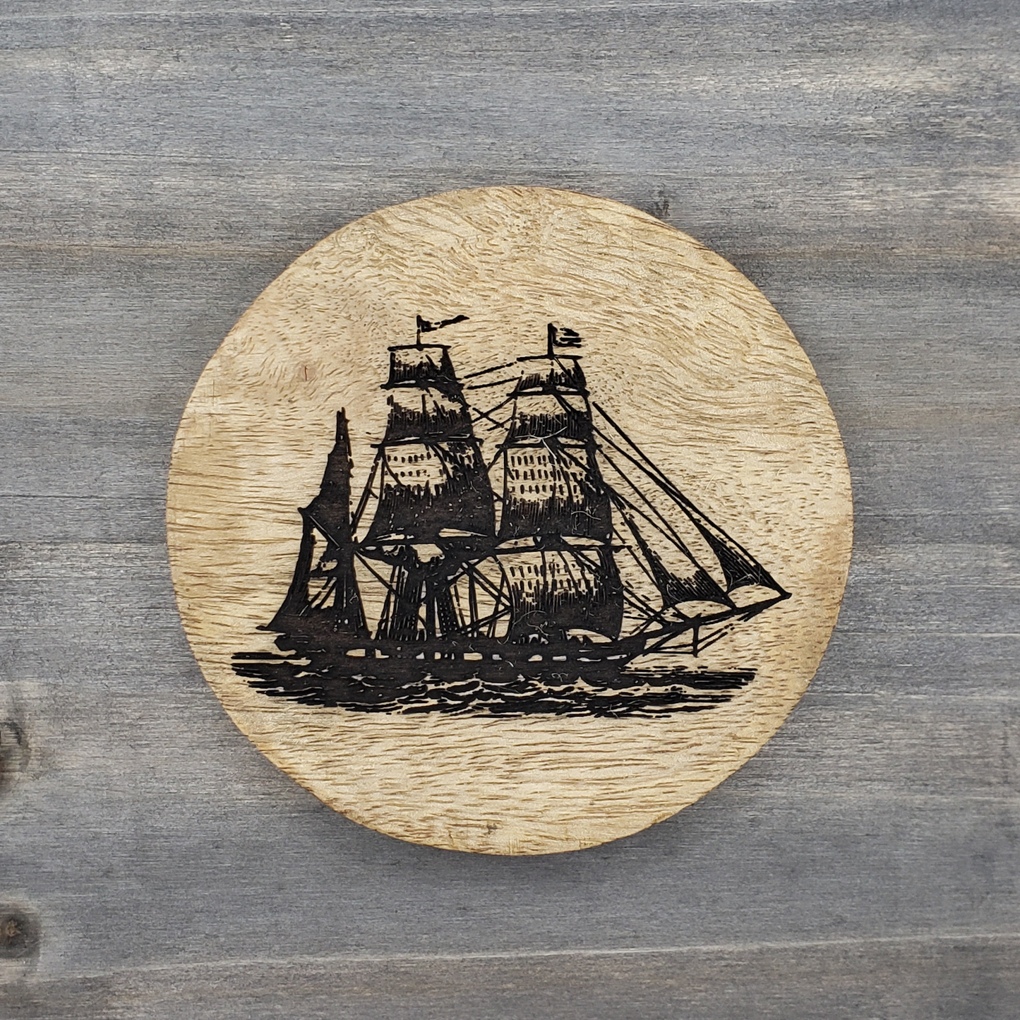 Wood Drink Coaster Set (4) - Nautical