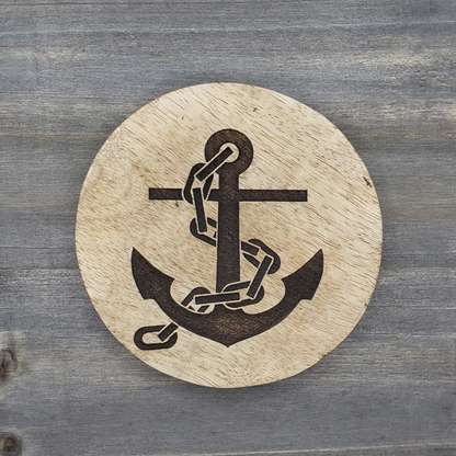 Wood Drink Coaster Set (4) - Nautical