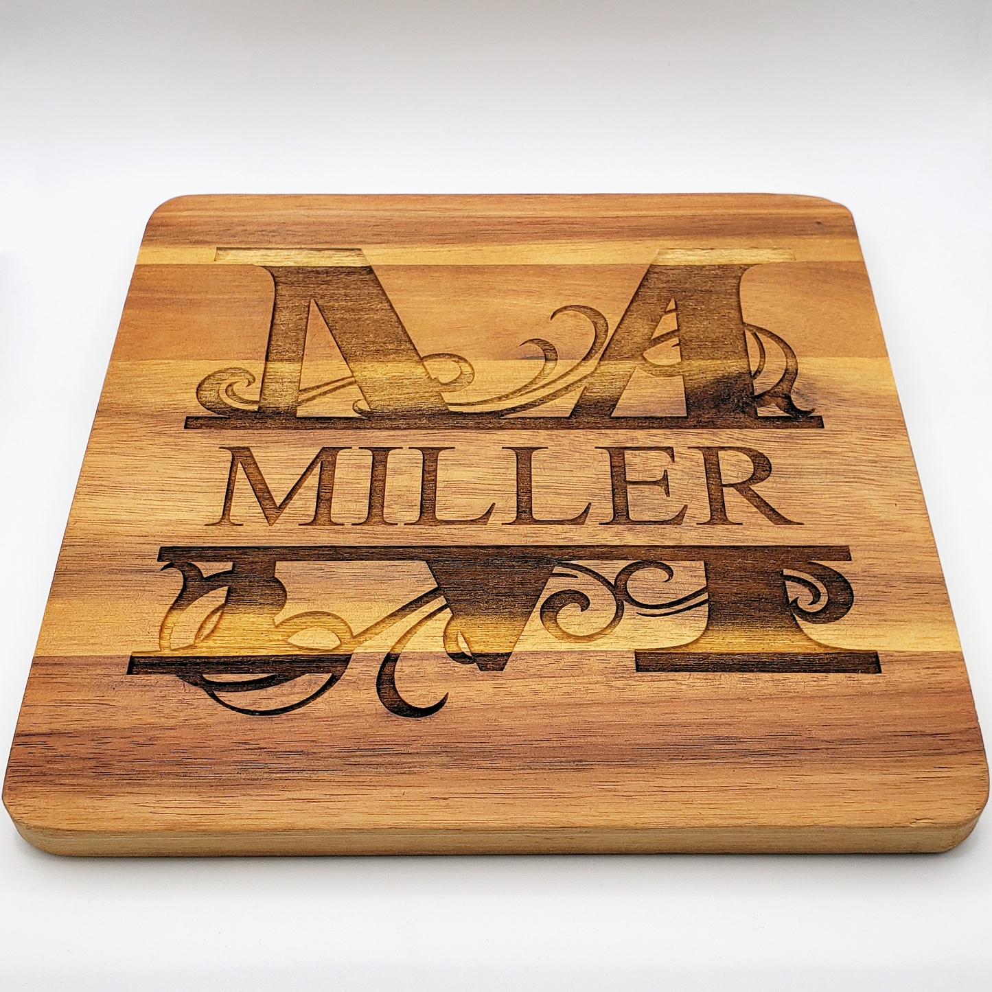 Wooden Trivet w/ Personalized Monogram (Square)